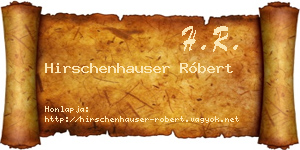 Hirschenhauser Róbert névjegykártya